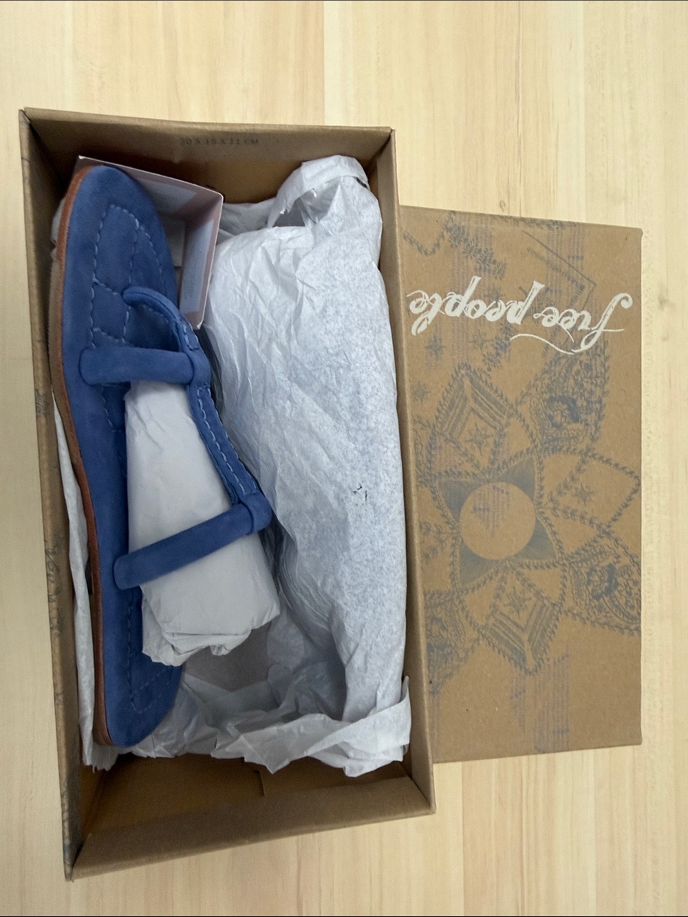 Free People Blue Suede Slide Sandals